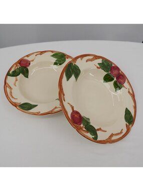 Franciscan Apple Rimmed Soup Bowl 8.5" diameter F mark Backstamp USA Vintage